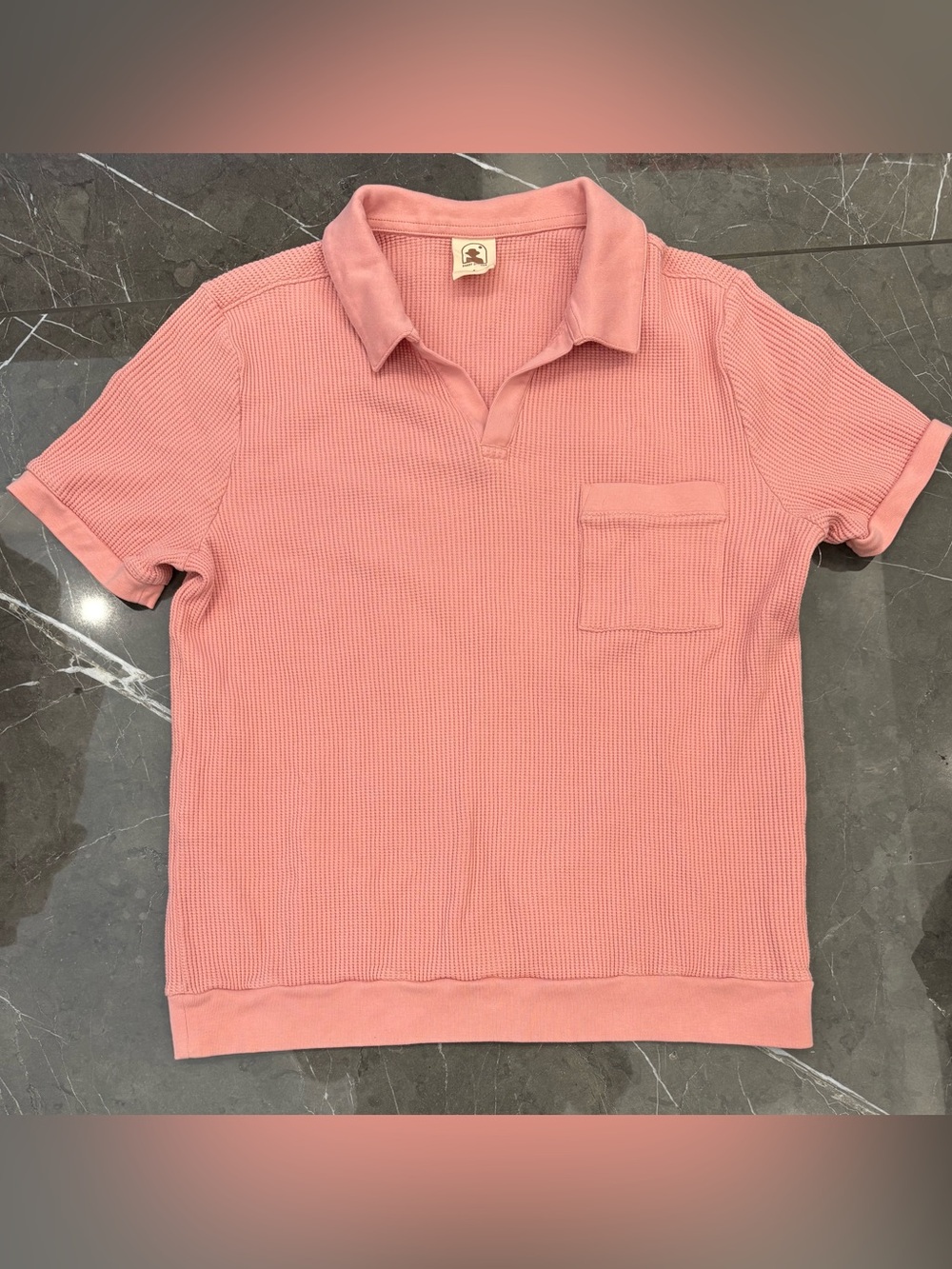 Men's Dandy Del Mar The Cannes Waffle Knit Shirt Large Spanish Rose Sold Out